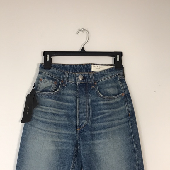 NWT Rag & Bone Nina High-Rise Ankle Cigarette jeans in gypsum - Picture 6 of 17